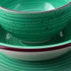 12-Piece Stoneware Dinnerware Set in Red Blue Green Yellow - Service for 4