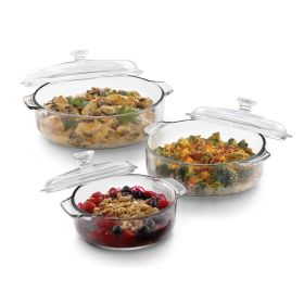 6-Piece Glass Bakeware Casserole Baking Dish Set - Dishwasher and Oven Safe