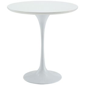 Mid Century Modern Classic 20-inch Round Side Dining Table in White