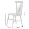 Set of 2  Classic Spindle Back White Solid Wood Dining Chair