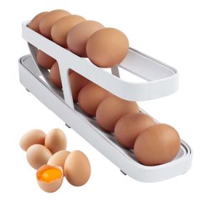 Egg Dispenser, Space-Saving Rolling Eggs Dispenser and Organizer for Refrigerator Storage