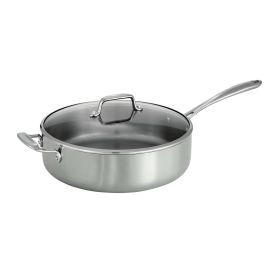 Tri-Ply Clad 6 Qt Covered Stainless Steel Deep Sauté Pan