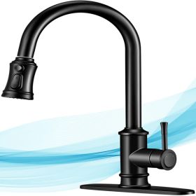 Kitchen Faucet- 3 Modes Pull Down Sprayer Kitchen Tap Faucet Head; Single Handle&Deck Plate for 1or3 Holes; 360° Rotation; Stainless Steel No Lead for