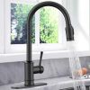 Kitchen Faucet- 3 Modes Pull Down Sprayer Kitchen Tap Faucet Head; Single Handle&Deck Plate for 1or3 Holes; 360° Rotation; Stainless Steel No Lead for