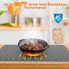 Silicone Grid Sink Mat with Central Drain Hole Non-Slip Kitchen Stainless Steel Sink Protector