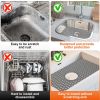 Silicone Grid Sink Mat with Central Drain Hole Non-Slip Kitchen Stainless Steel Sink Protector